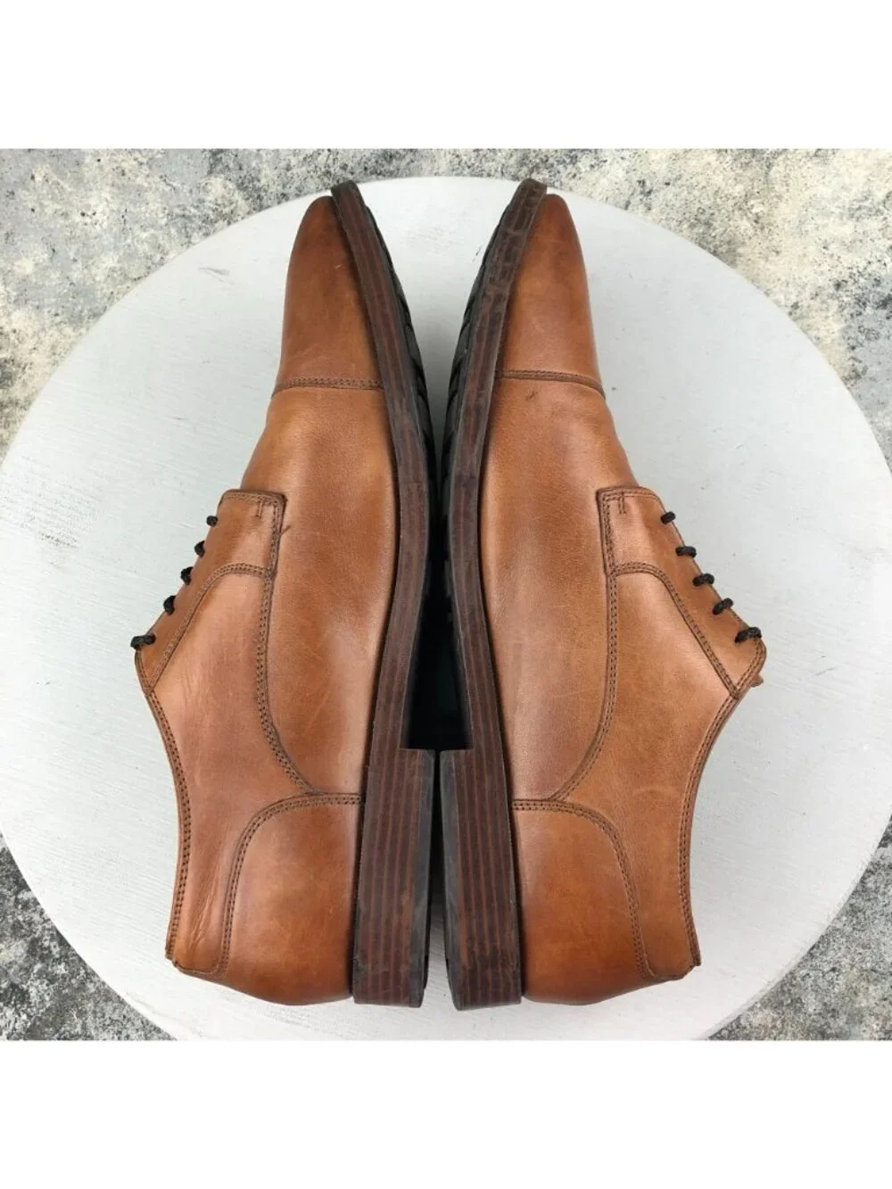 Cole Haan Men's Size 13W Grand.OS Cap Toe Brown Leather Oxfords Dress Shoes